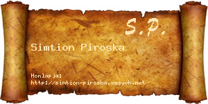 Simtion Piroska névjegykártya