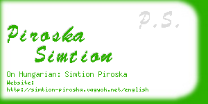 piroska simtion business card